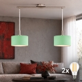 Eglo - LED-Pendelleuchte an Kabel TUNJA 2xE27/60W/230V mattchrom/grün