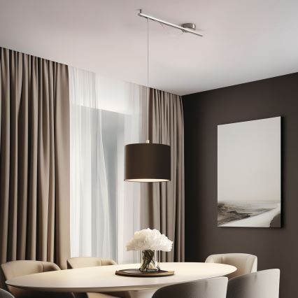 Eglo - LED Hängeleuchte CALCENA 1xE27/60W/230V Chrom/Braun