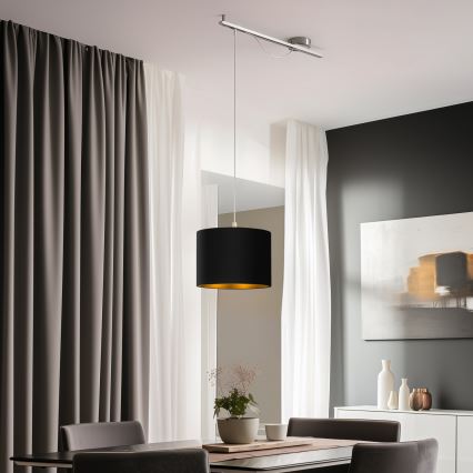 Eglo - LED Hängeleuchte CALCENA 1xE27/60W/230V Chrom/Schwarz