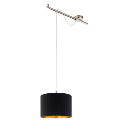 Eglo - LED Hängeleuchte CALCENA 1xE27/60W/230V Chrom/Schwarz