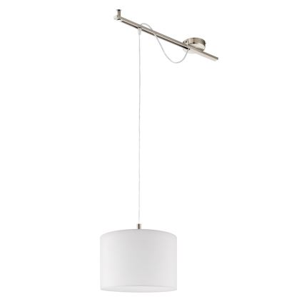 Eglo - LED Hängeleuchte CALCENA 1xE27/60W/230V mattchrom/weiß