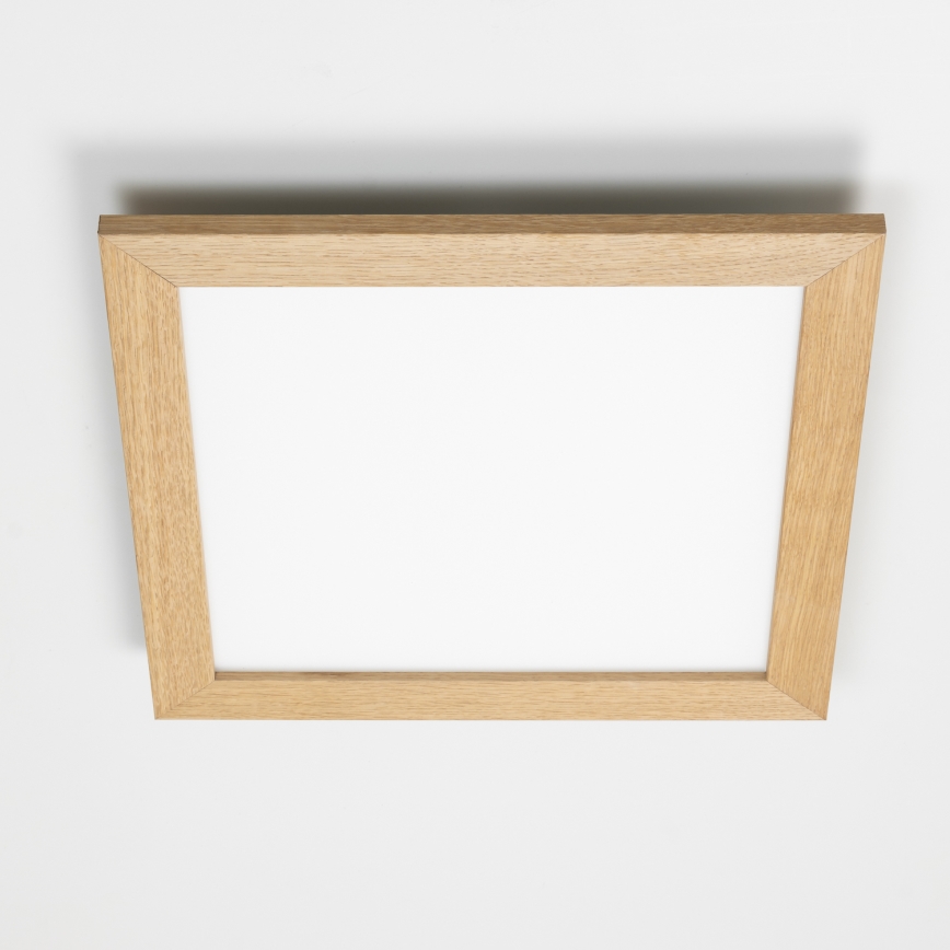 Eglo - LED RGB dimmbares Aufbau-Panel SALOBRENA-C WOOD LED/40W/230V 2700-6500K 49,5x49,5 cm braun + Fernbedienung