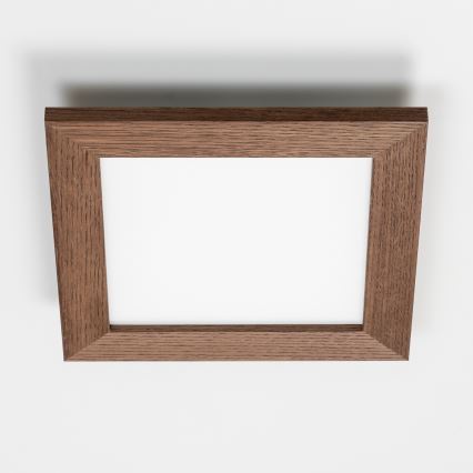 Eglo - LED RGBW dimmbares Aufputz-Panel SALOBRENA-C WOOD LED/16W/230V 2700-6500K 34x34 cm dunkelbraun + Fernbedienung