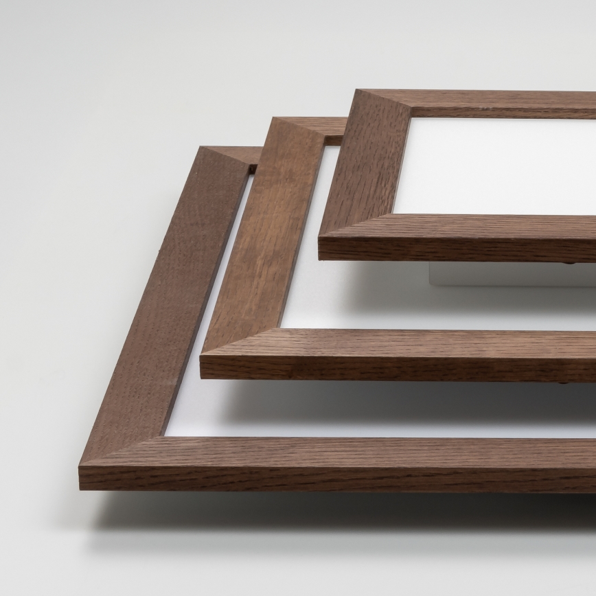 Eglo - LED RGBW dimmbares Aufputz-Panel SALOBRENA-C WOOD LED/16W/230V 2700-6500K 34x34 cm dunkelbraun + Fernbedienung