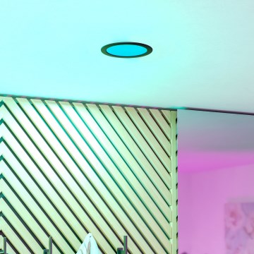 Eglo - LED RGBW dimmbare Bad-Einbauleuchte LED/9,5W/230V 2700-6500K Ø 16,8 cm IP44 schwarz