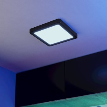 Eglo - LED RGBW dimmbare Badezimmer-Deckenleuchte LED/10,5W/230V 2700-6500K 22x22 cm IP44 schwarz