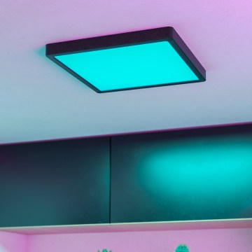 Eglo - LED RGBW, dimmbare Badezimmer-Deckenleuchte LED/13,5W/230V 2700-6500K 29,5x29,5 cm IP44 schwarz