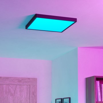 Eglo - LED RGBW dimmbare Badezimmer-Deckenleuchte LED/17,8W/230V 2700-6500K 39x39 cm IP44 schwarz