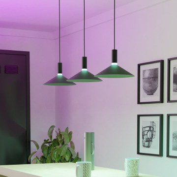 Eglo - LED RGBW dimmbare Pendelleuchte mit Seilabhängung 3xLED/7,5W/230V 2700-6500K schwarz