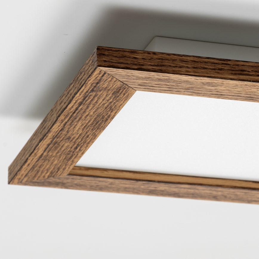 Eglo - LED RGBW dimmbares Aufbaulicht SALOBRENA-C WOOD LED/16W/230V 2700-6500K 34x34 cm braun + Fernbedienung