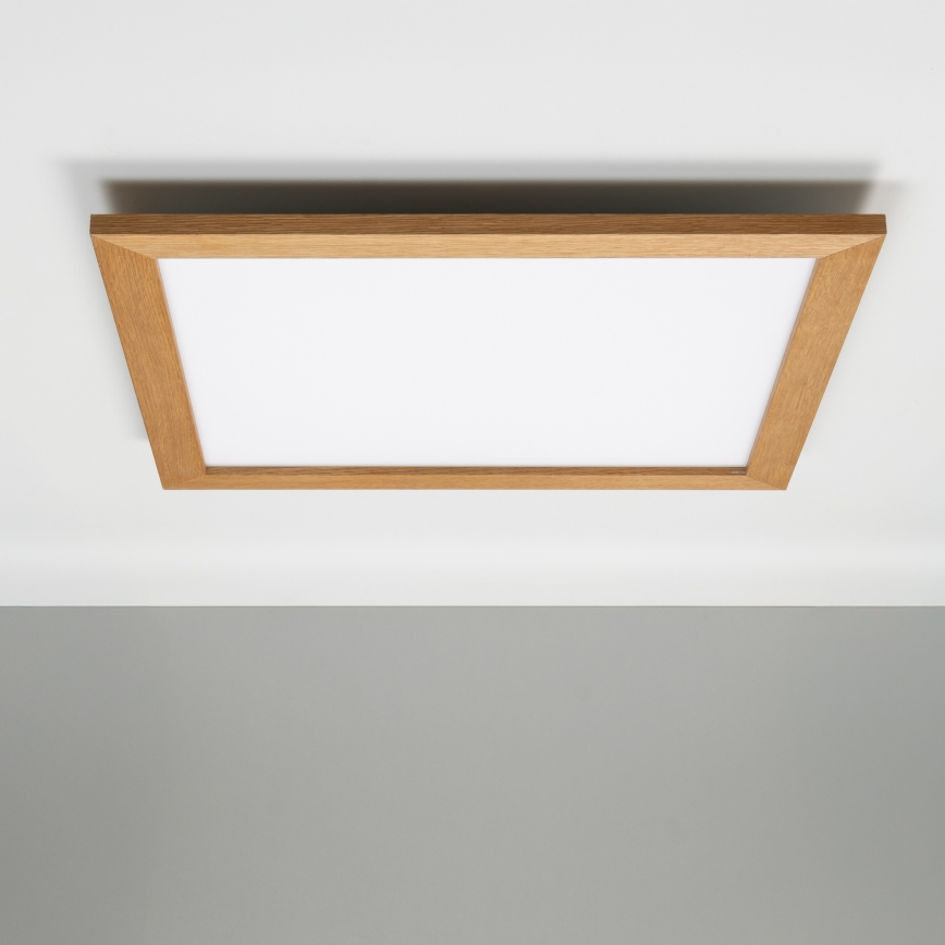Eglo - LED RGBW dimmbares Aufbaumodul SALOBRENA-C WOOD LED/30,5W/230V 2700-6500K 64x64 cm braun + Fernbedienung