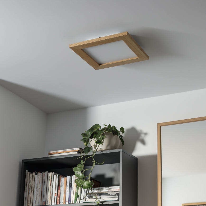 Eglo - LED RGBW dimmbares Aufputz-Panel SALOBRENA-C WOOD LED/16W/230V 2700-6500K 34x34 cm braun + Fernbedienung