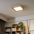 Eglo - LED RGBW dimmbares Aufputz-Panel SALOBRENA-C WOOD LED/16W/230V 2700-6500K 34x34 cm braun + Fernbedienung