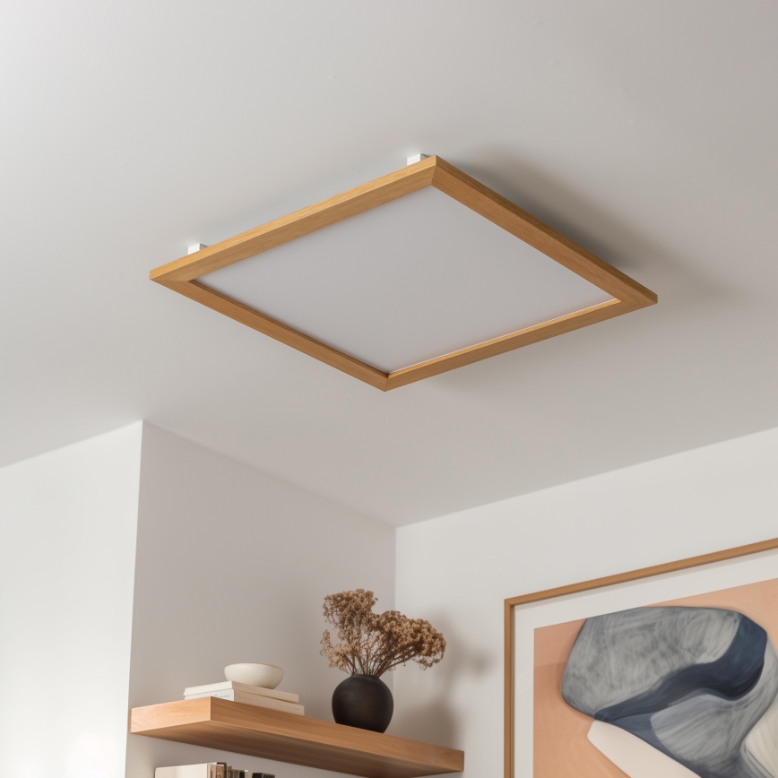 Eglo - LED RGBW dimmbares Aufbaumodul SALOBRENA-C WOOD LED/30,5W/230V 2700-6500K 64x64 cm braun + Fernbedienung