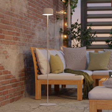 Eglo - LED solarbetriebene, wiederaufladbare Stehlampe mit Touch-Bedienung, 2,8 W / 3,7 V / 1800 mAh, IP44, weiß