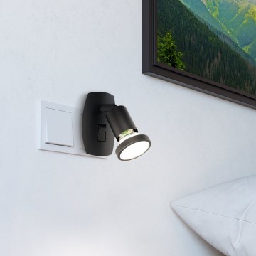 Eglo - LED-Steckdosenleuchte 1xGU10/4,5W/230V schwarz