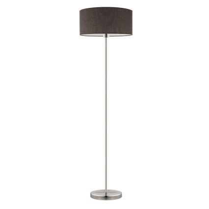 Eglo - LED Stehlampe TUNJA 1xE27/60W/230V mattchrom/braun