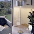 Eglo - LED Stehlampe TUNJA 1xE27/60W/230V mattchrom/grau