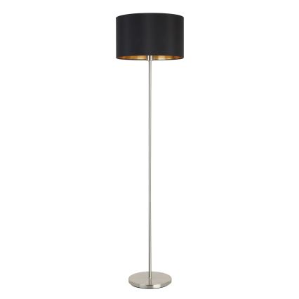 Eglo - LED Stehleuchte TUNJA 1xE27/60W/230V mattchrom/schwarz