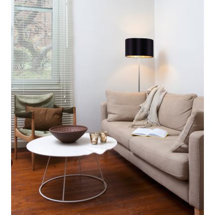 Eglo - LED Stehleuchte TUNJA 1xE27/60W/230V mattchrom/schwarz