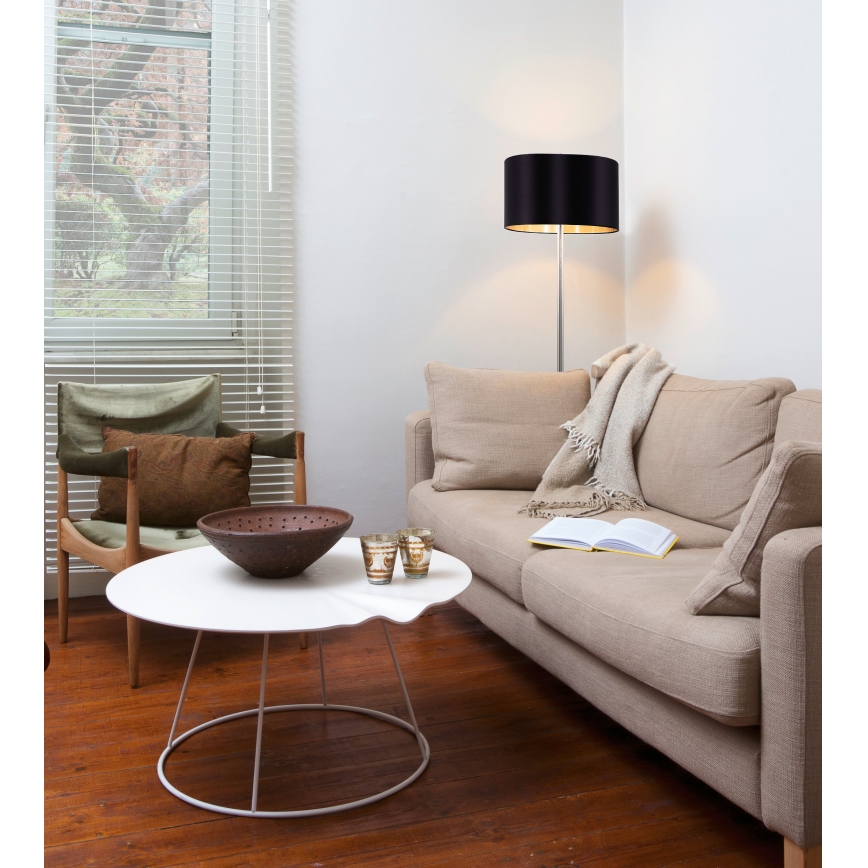 Eglo - LED Stehleuchte TUNJA 1xE27/60W/230V mattchrom/schwarz