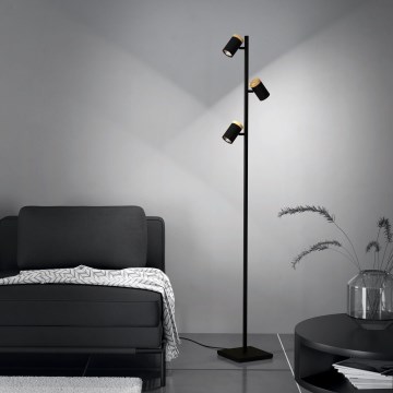 Eglo - LED-Stehleuchte 3xGU10/4,5W/230V 3000K schwarz/braun