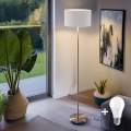 Eglo - LED Stehleuchte TUNJA 1xE27/60W/230V mattchrom/weiß
