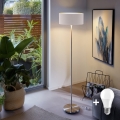 Eglo - LED Stehleuchte TUNJA 1xE27/60W/230V mattchrom/weiß