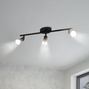Eglo - LED-Strahler 3xGU10/2,8W/230V 3000K schwarz