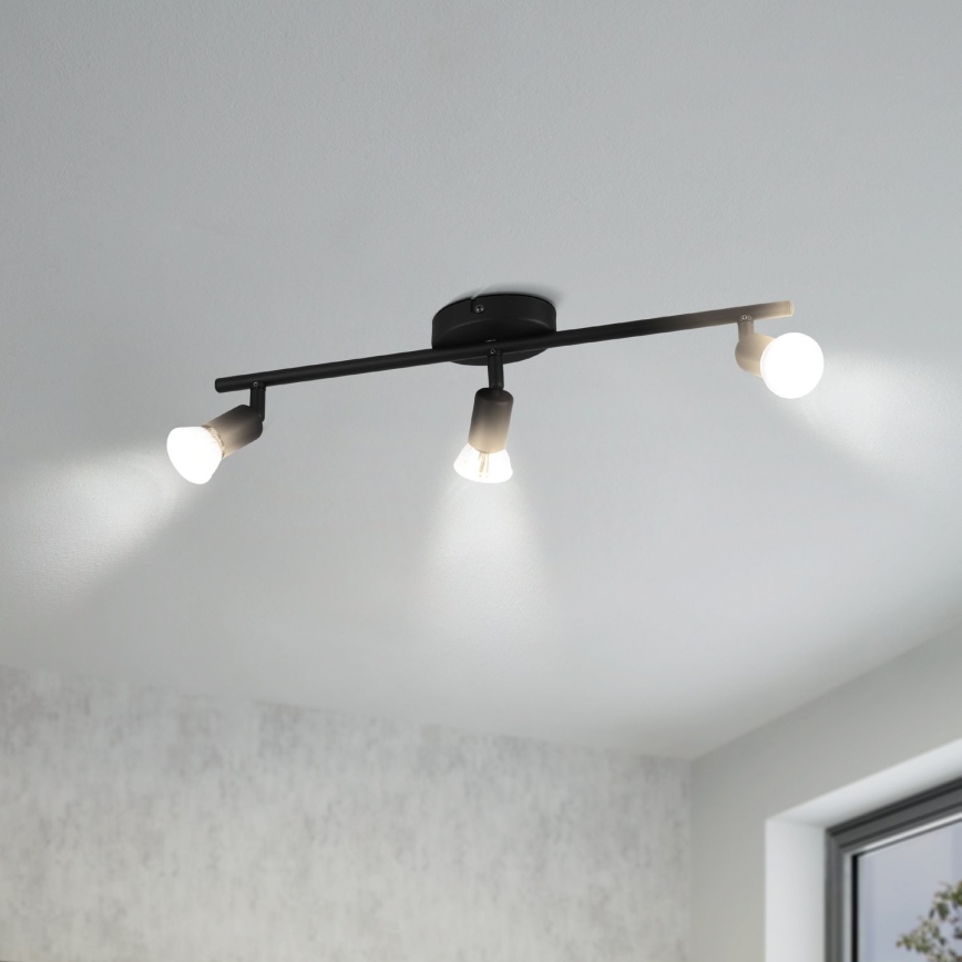 Eglo - LED-Strahler 3xGU10/2,8W/230V 3000K schwarz