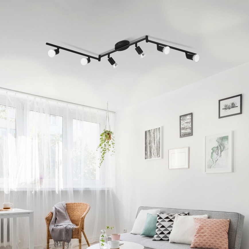 Eglo - LED-Strahler 6xGU10/2,8W/230V 3000K schwarz