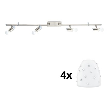 Eglo - LED-Strahler MY CHOICE 4xE14/4W/230V  matt Chrom/weiß