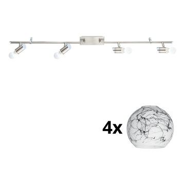 Eglo - LED-Strahler MY CHOICE 4xE14/4W/230V  matt Chrom/weiß/schwarz