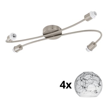 Eglo - LED-Strahler MY CHOICE 4xE14/4W/230V matt Chrom/weiß/schwarz