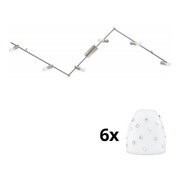 Eglo - LED-Strahler MY CHOICE 6xE14/4W/230V matt Chrom/weiß