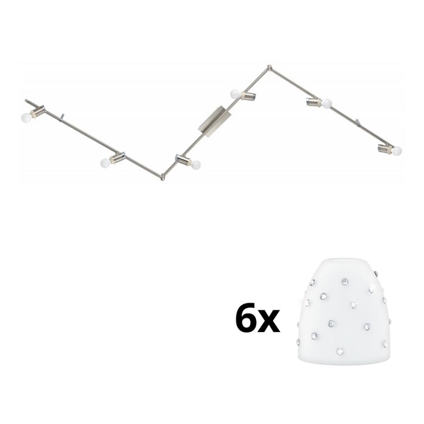 Eglo - LED-Strahler MY CHOICE 6xE14/4W/230V matt Chrom/weiß