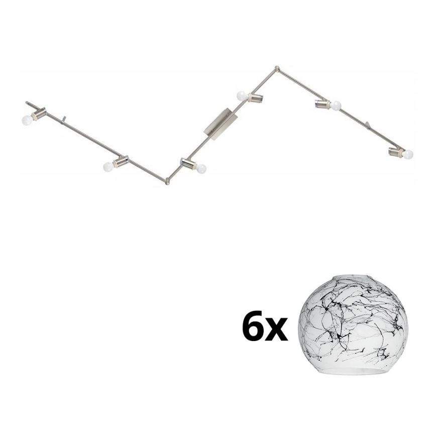 Eglo - LED-Strahler MY CHOICE 6xE14/4W/230V matt Chrom/weiß/schwarz