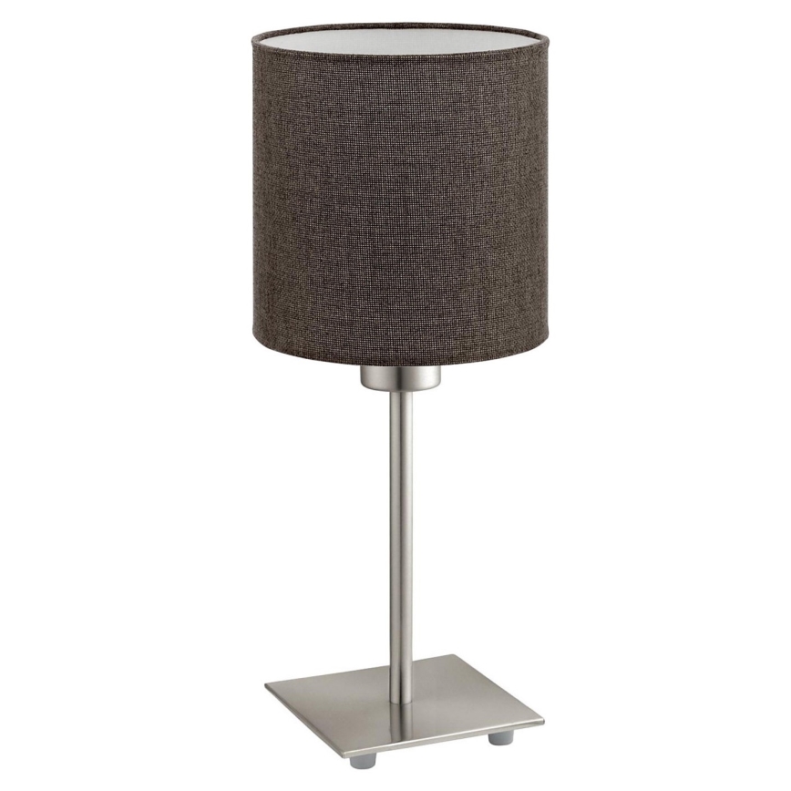 Eglo - LED Tischlampe TUNJA 1xE27/60W/230V 26,5 cm mattchrom/braun