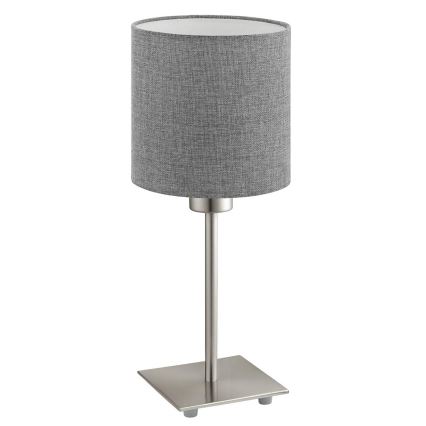 Eglo - LED Tischlampe TUNJA 1xE27/60W/230V 26,5 cm mattchrom/grau