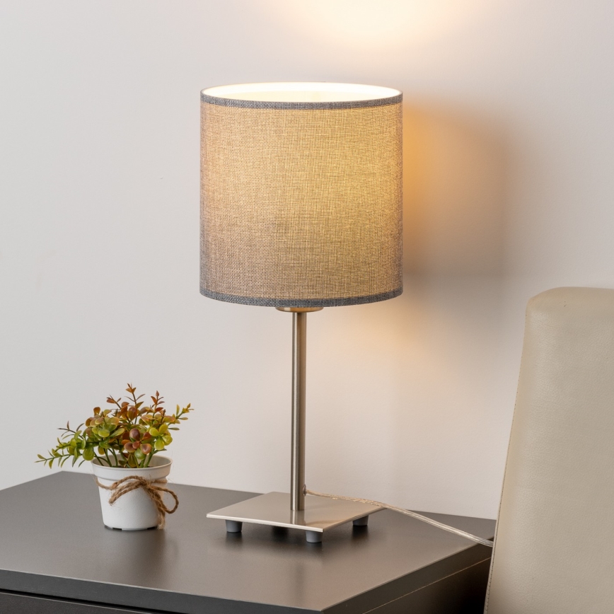 Eglo - LED Tischlampe TUNJA 1xE27/60W/230V 26,5 cm mattchrom/grau