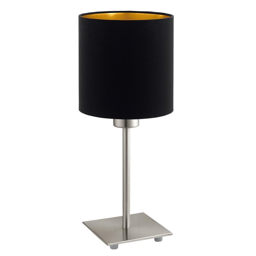 Eglo - LED Tischlampe TUNJA 1xE27/60W/230V 26,5 cm mattchrom/schwarz