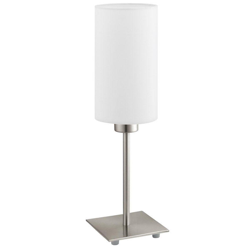 Eglo - LED Tischlampe TUNJA 1xE27/60W/230V 26,5 cm mattchrom/weiß