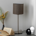 Eglo - LED Tischlampe TUNJA 1xE27/60W/230V 38,5 cm mattchrom/braun