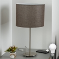 Eglo - LED Tischlampe TUNJA 1xE27/60W/230V 38,5 cm mattchrom/braun