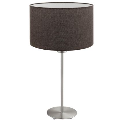Eglo - LED Tischlampe TUNJA 1xE27/60W/230V 38,5 cm mattchrom/braun