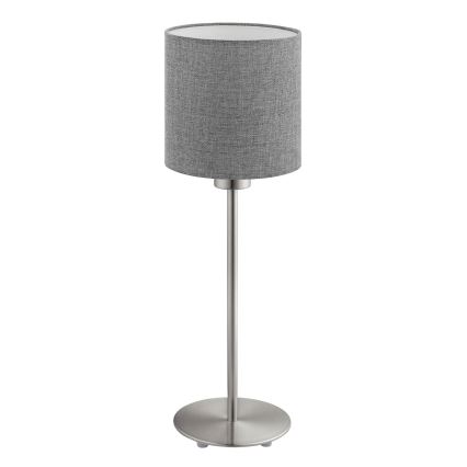 Eglo - LED Tischlampe TUNJA 1xE27/60W/230V 38,5 cm mattchrom/grau