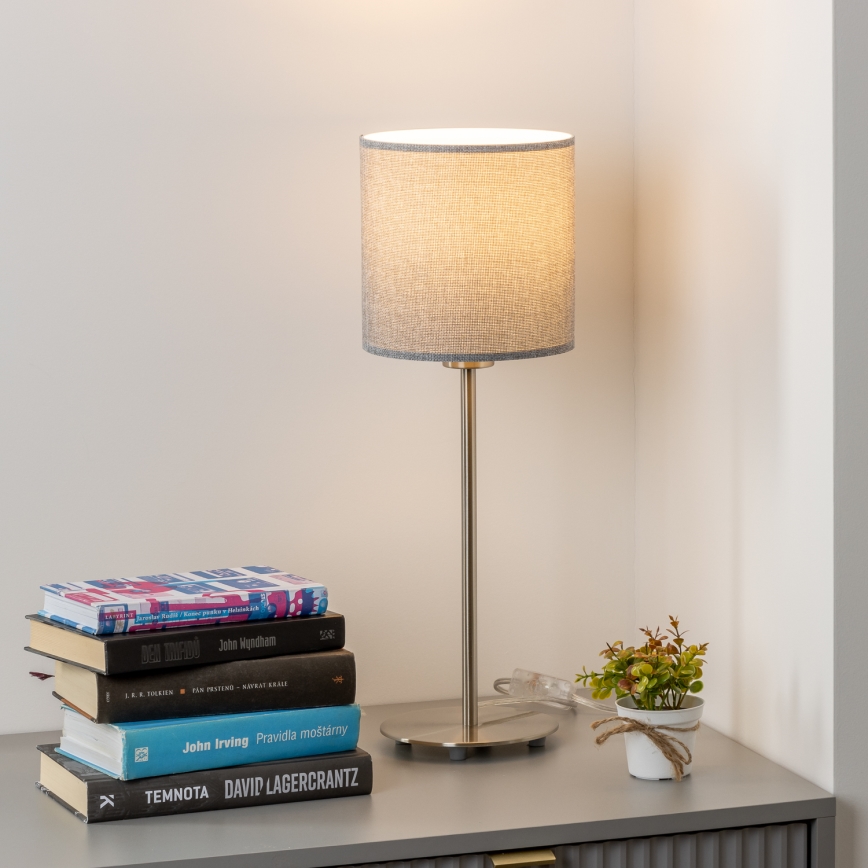 Eglo - LED Tischlampe TUNJA 1xE27/60W/230V 38,5 cm mattchrom/grau