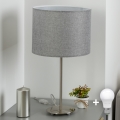 Eglo - LED Tischlampe TUNJA 1xE27/60W/230V 38,5 cm mattchrom/grau
