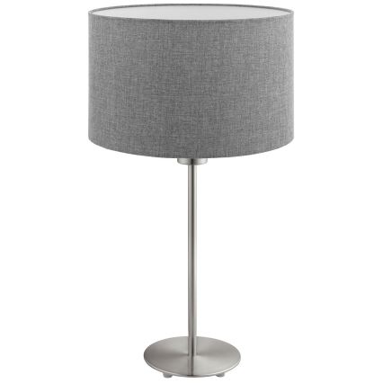Eglo - LED Tischlampe TUNJA 1xE27/60W/230V 38,5 cm mattchrom/grau