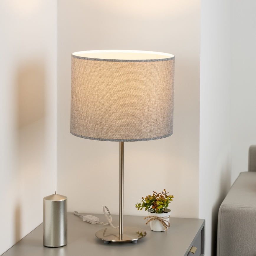 Eglo - LED Tischlampe TUNJA 1xE27/60W/230V 38,5 cm mattchrom/grau